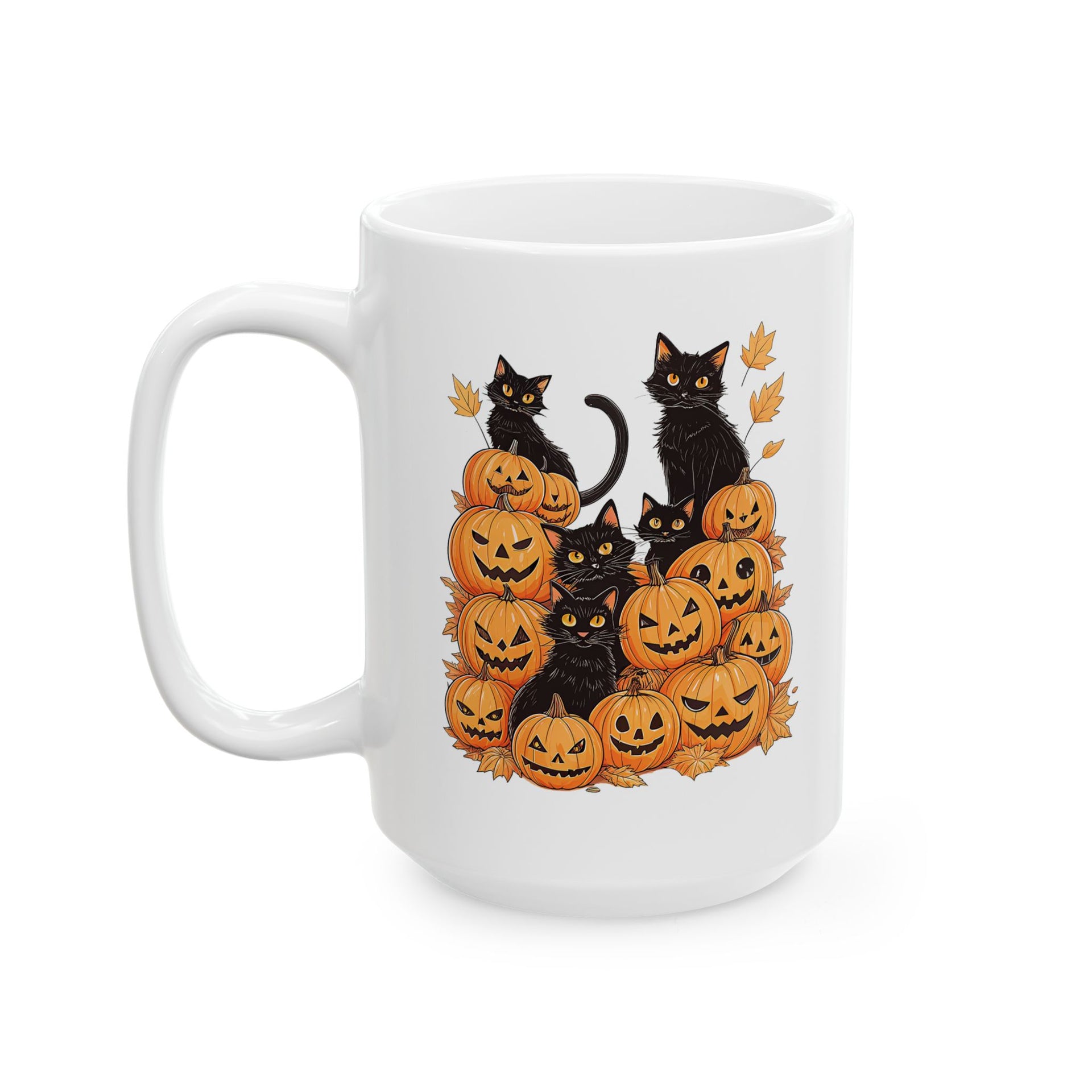 Halloween Black Cat Pumpkin Cup, Halloween cup 11oz and 15oz cup