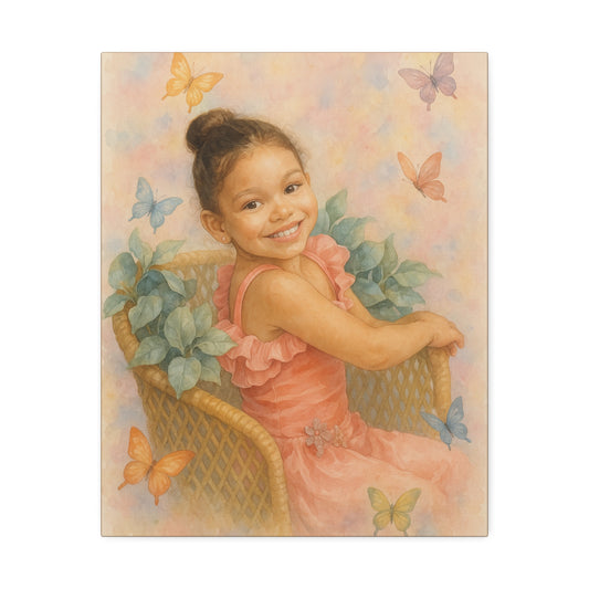 16x20 Vertical Custom Wall Art Whimsical Butterfly Canvas Art - 1.5' Stretched Wall Décor