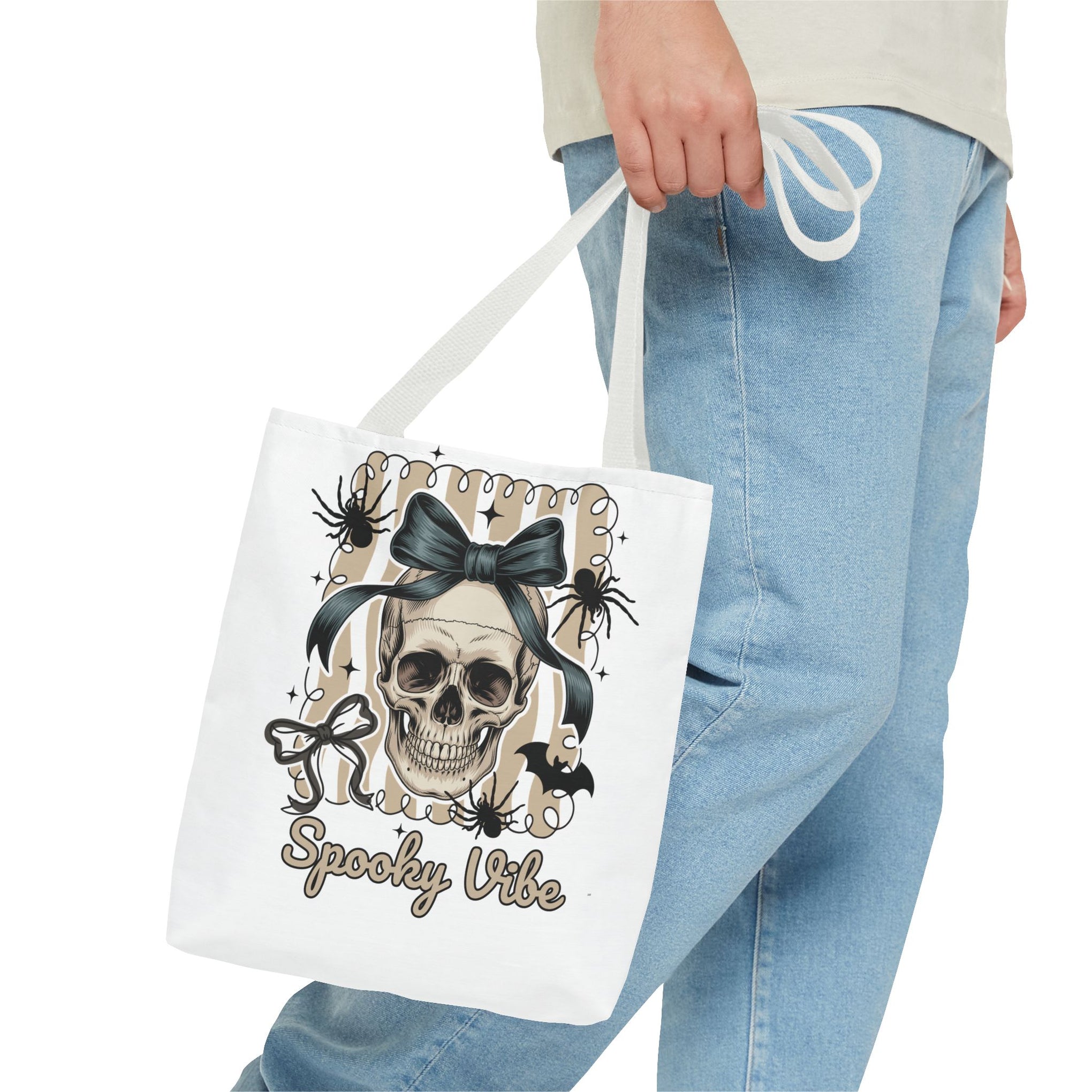 Halloween Coquette Bow Skull Preppy Bag