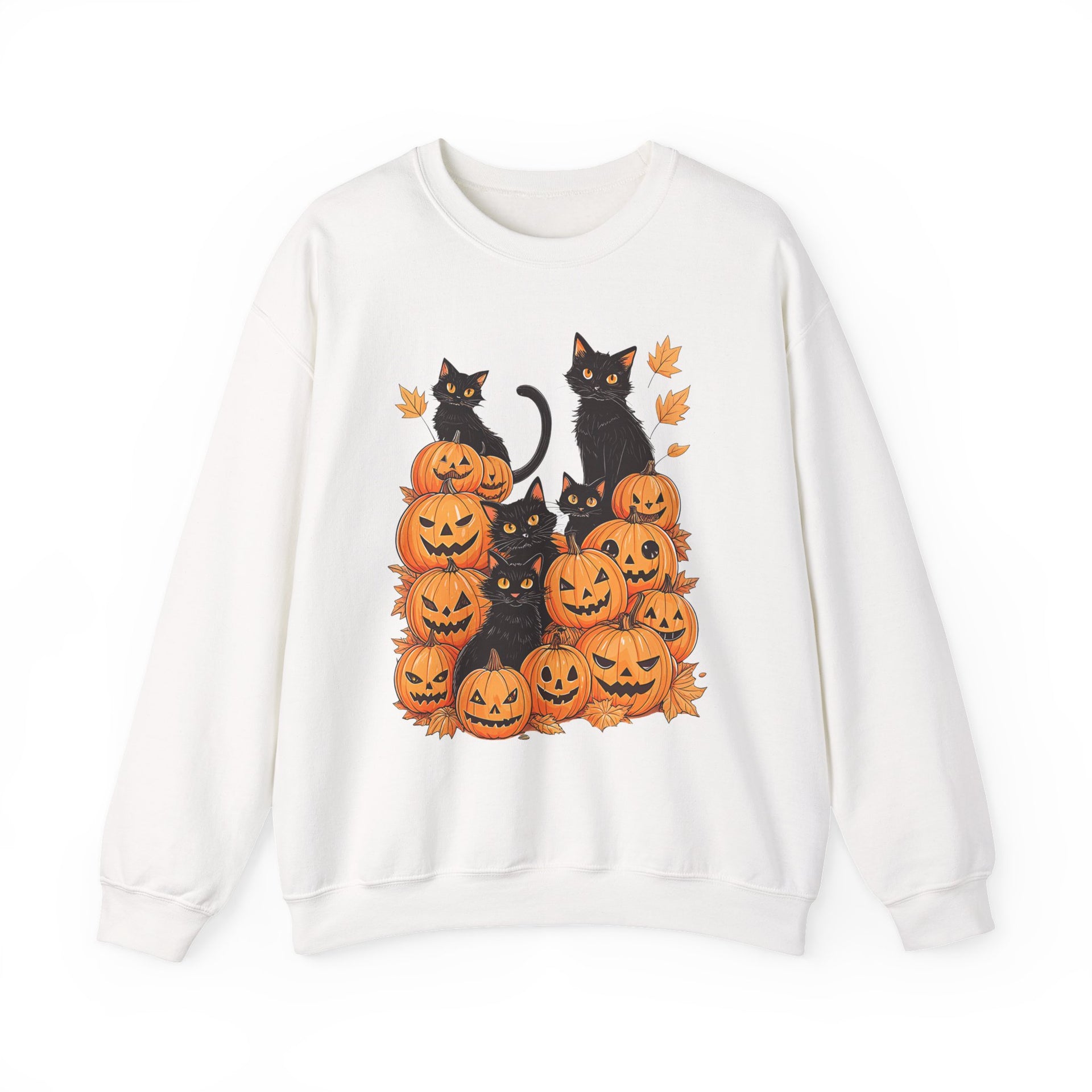 Halloween Black Cat Pumpkin Sweatshirt