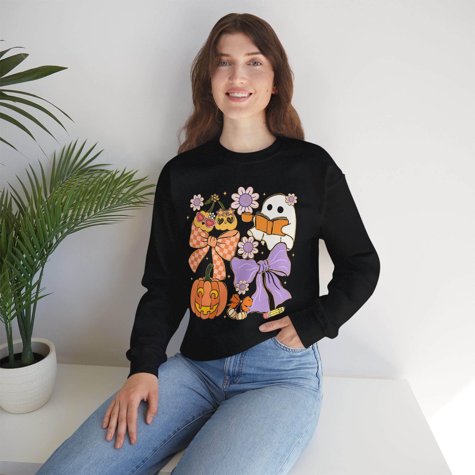 Spooky Teacher Halloween Coquette Sweatshirt - Vintage Style Fall Season Sweatshirt