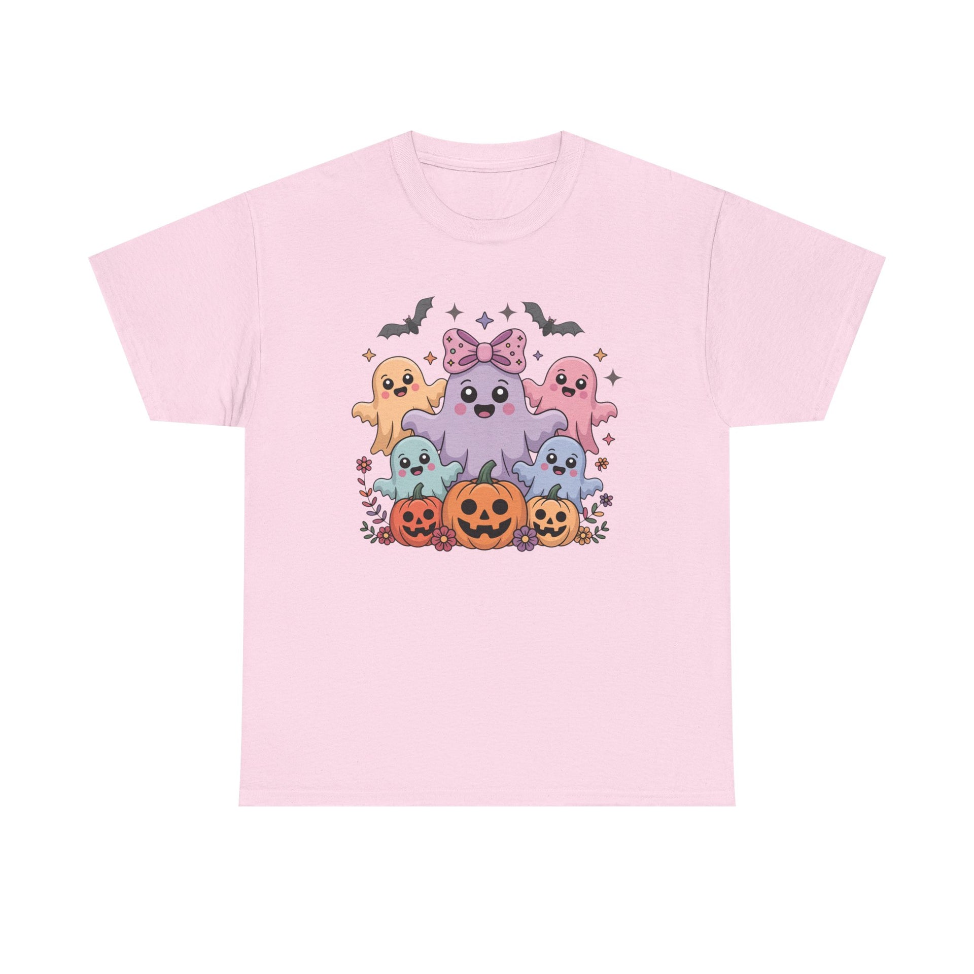 Halloween Tee - Iridescent Coquette Ghost Unisex Heavy Cotton Shirt