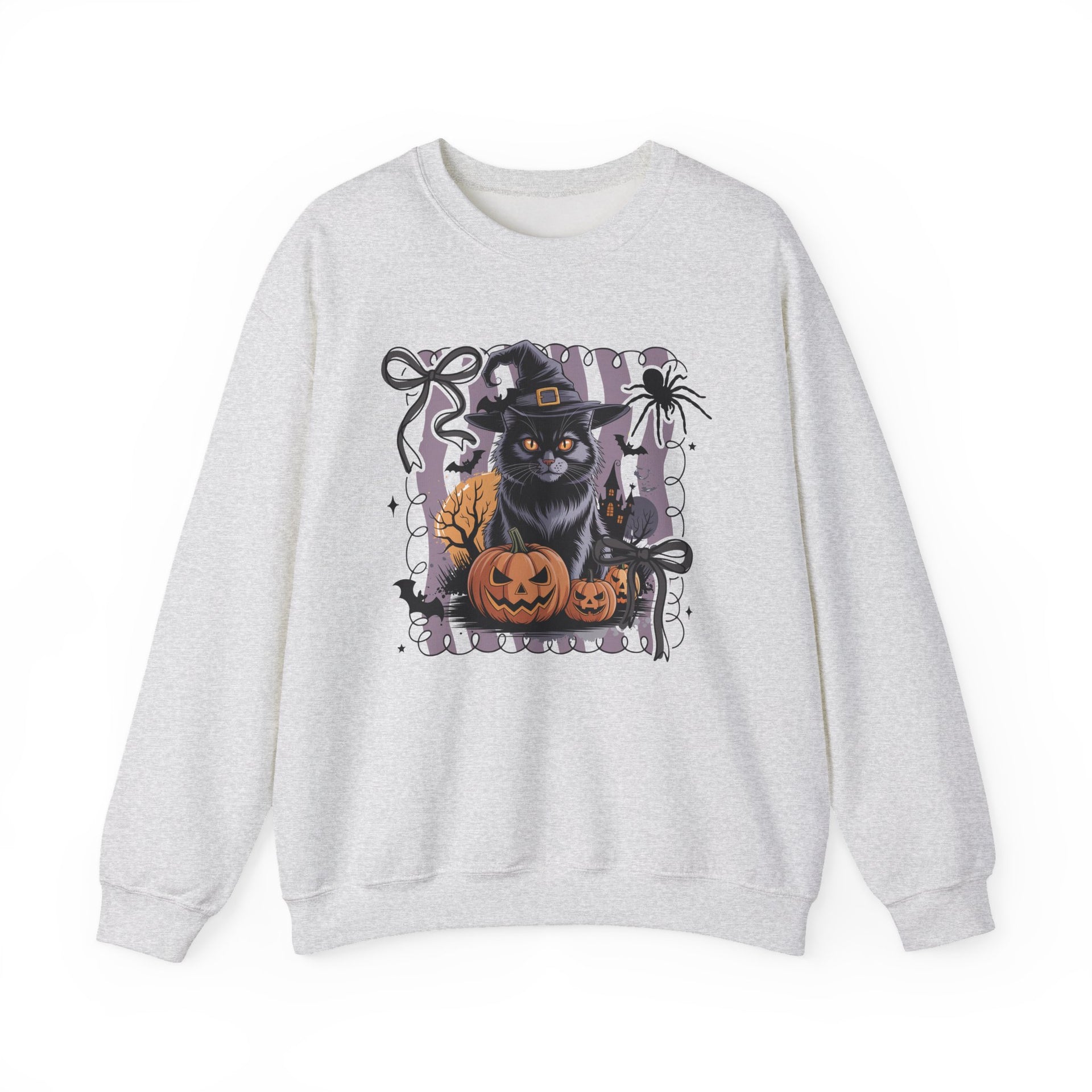 Preppy Black Cat, Retro Halloween Sweatshirt, Halloween Sweatshirt