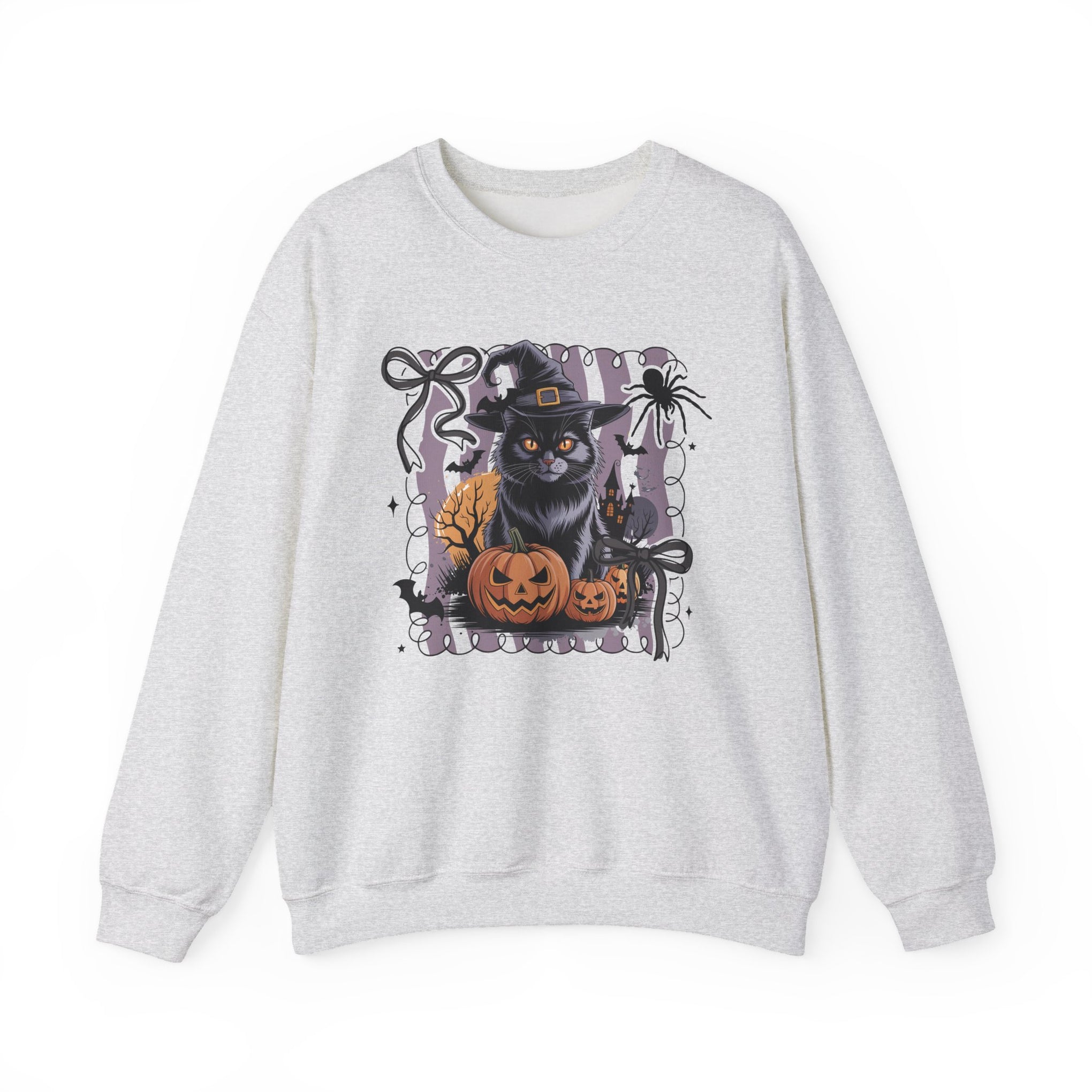 Preppy Black Cat, Retro Halloween Sweatshirt, Halloween Sweatshirt