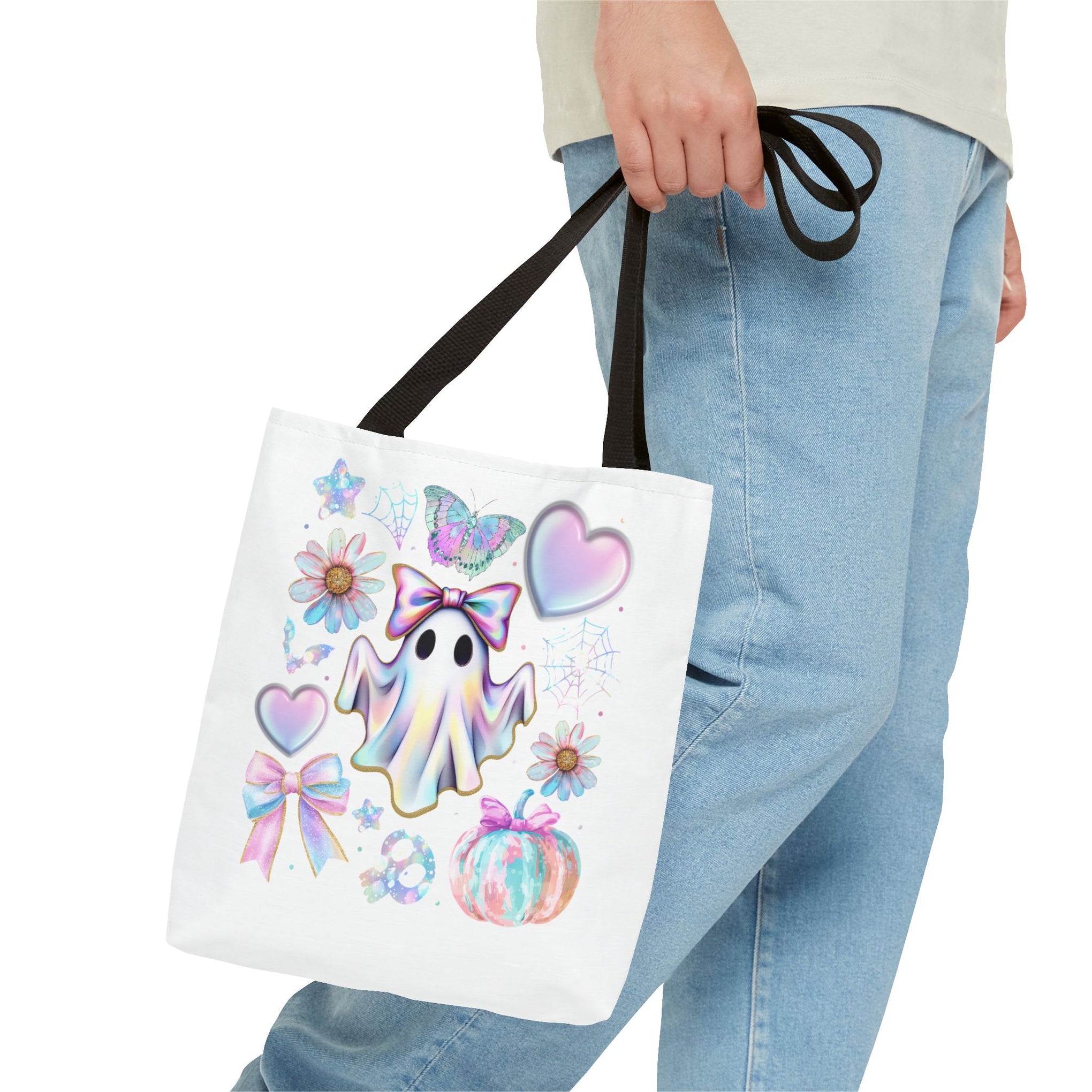 Girly Halloween Ghost, Floral Ghost Bag