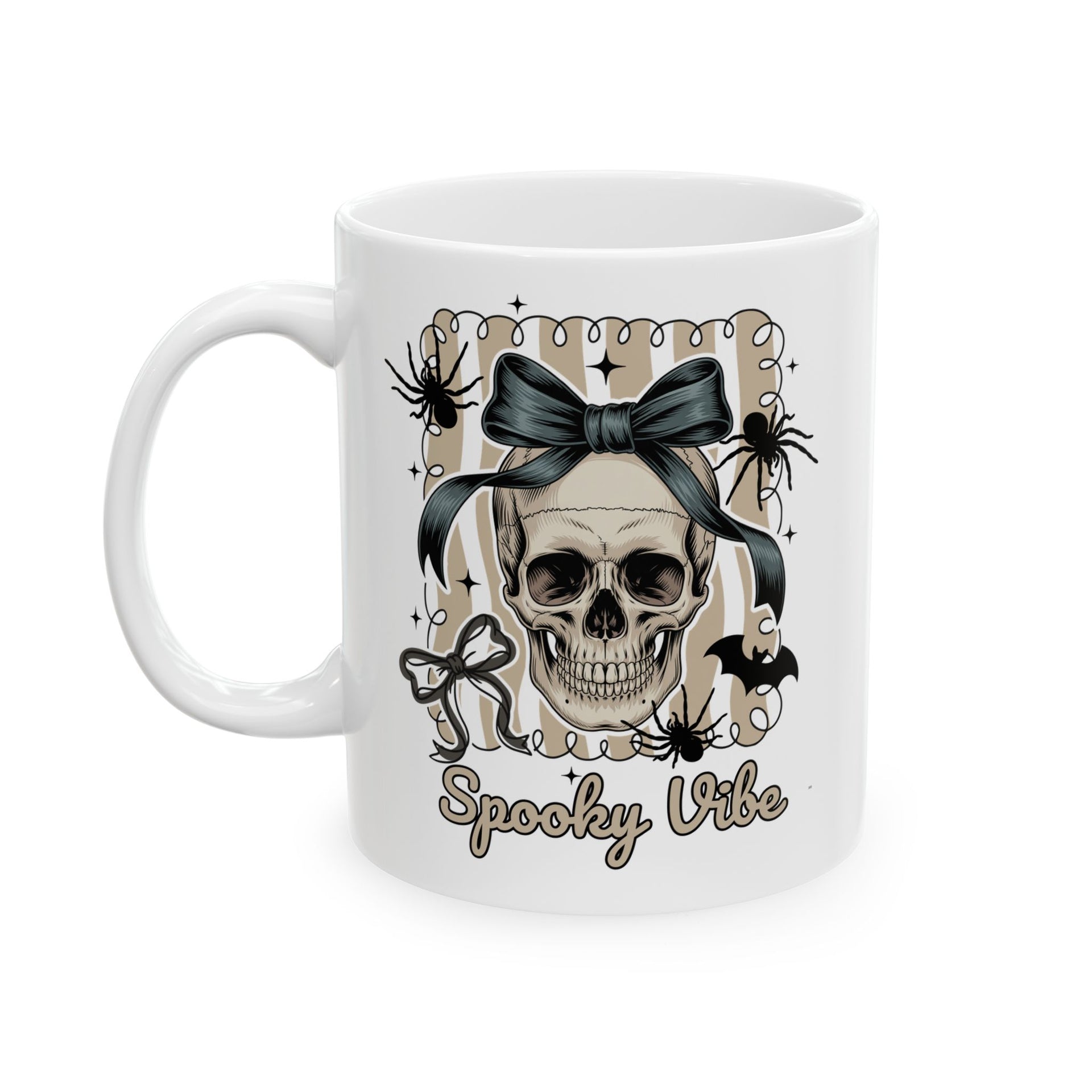 Halloween Coquette Bow Skull Preppy Cup