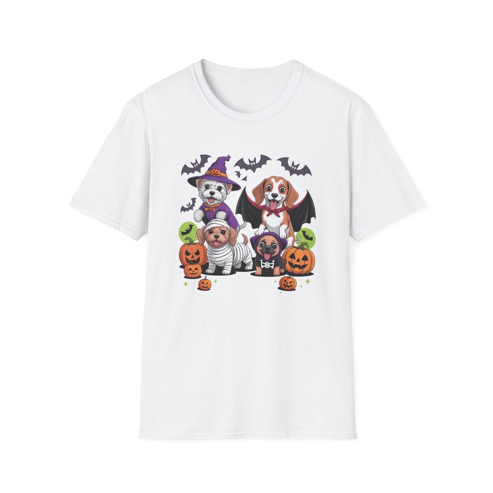 Just a Spooky Paw-ty Halloween Unisex Softstyle T-Shirt, Perfect for Halloween Parties, Casual Wear, Trick or Treat