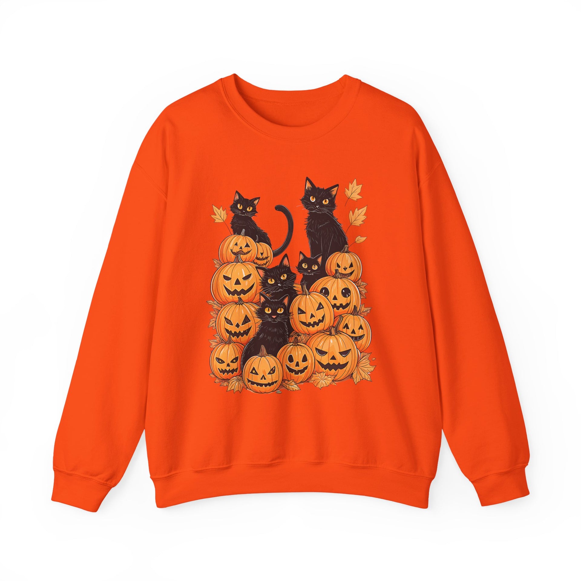 Halloween Black Cat Pumpkin Sweatshirt