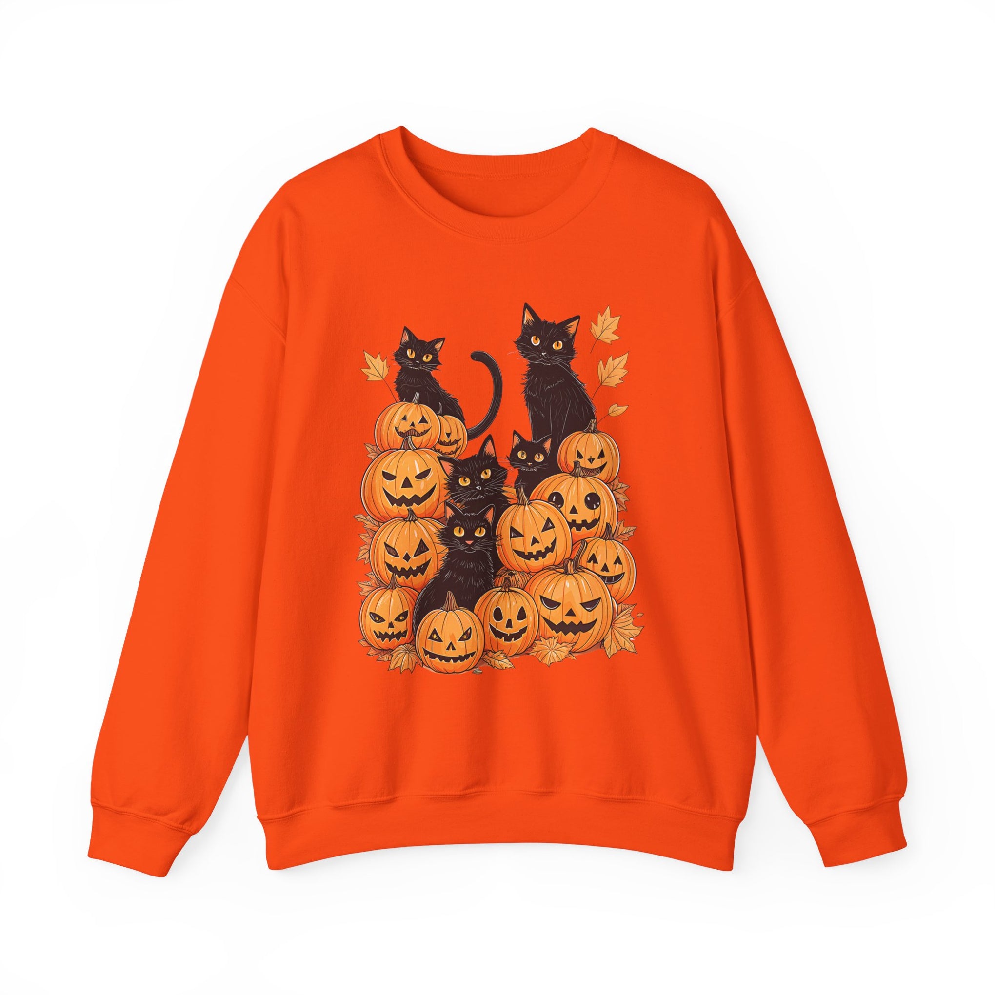 Halloween Black Cat Pumpkin Sweatshirt