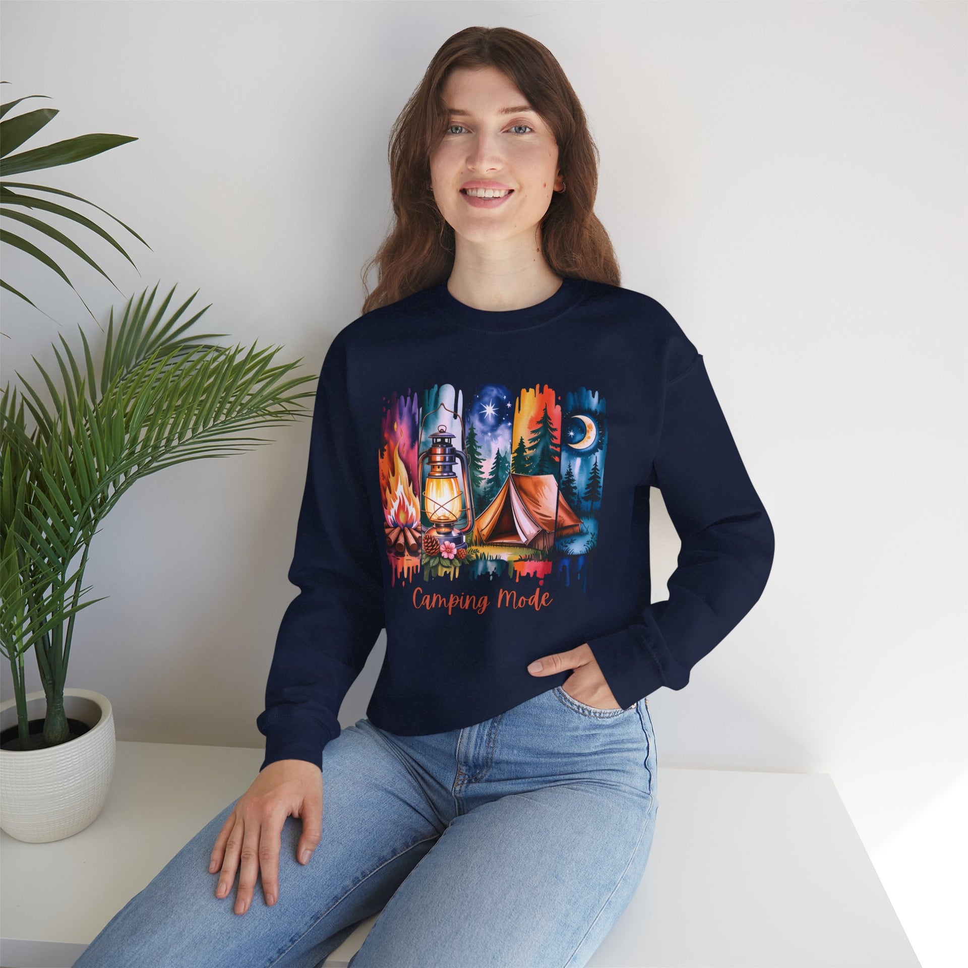 Camping Mode brush stroke Sweatshirt - Vintage Style Fall Season Sweatshirt