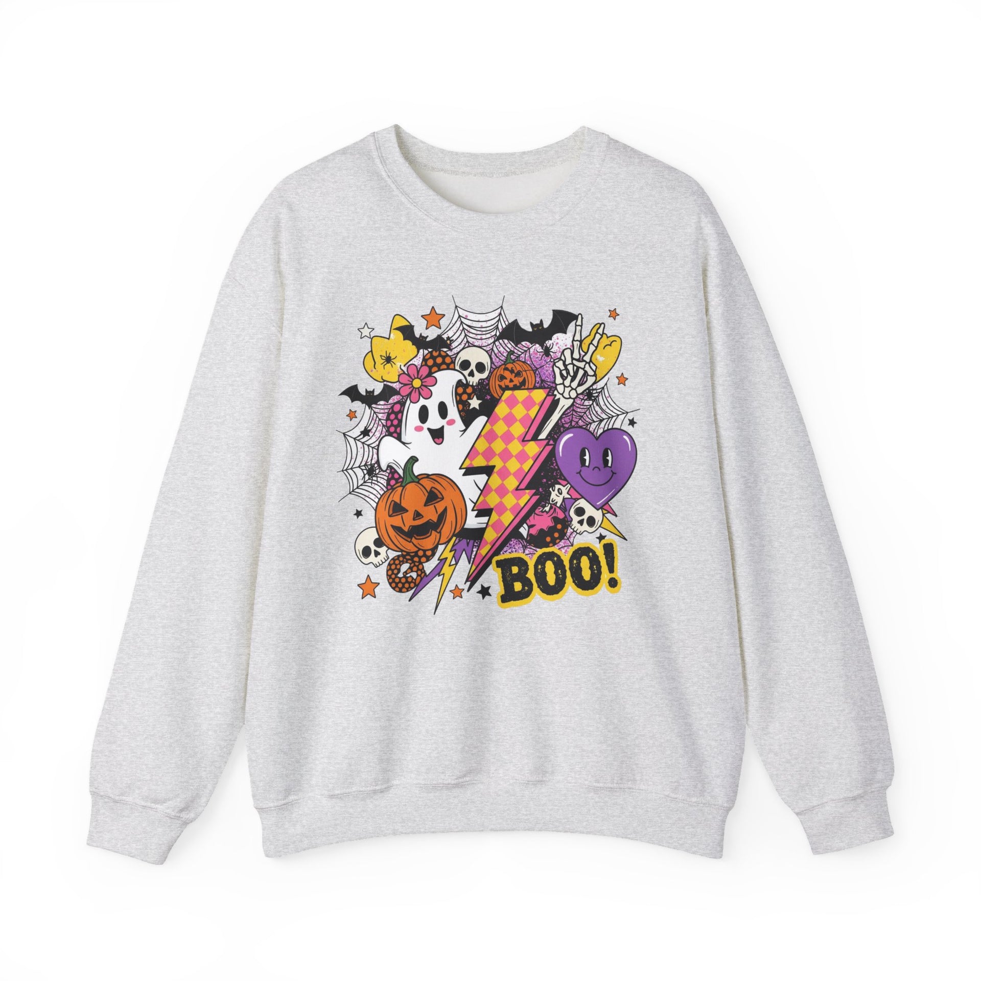 Halloween Boo Unisex Sweatshirt, Perfect for Halloween Parties, Casual Wear, Trick or Treat Cute Sweatshirt, Funny Unisex Crewneck, Gift for Homeowners, Holiday Sweatshirt, Cozy Casual Wear