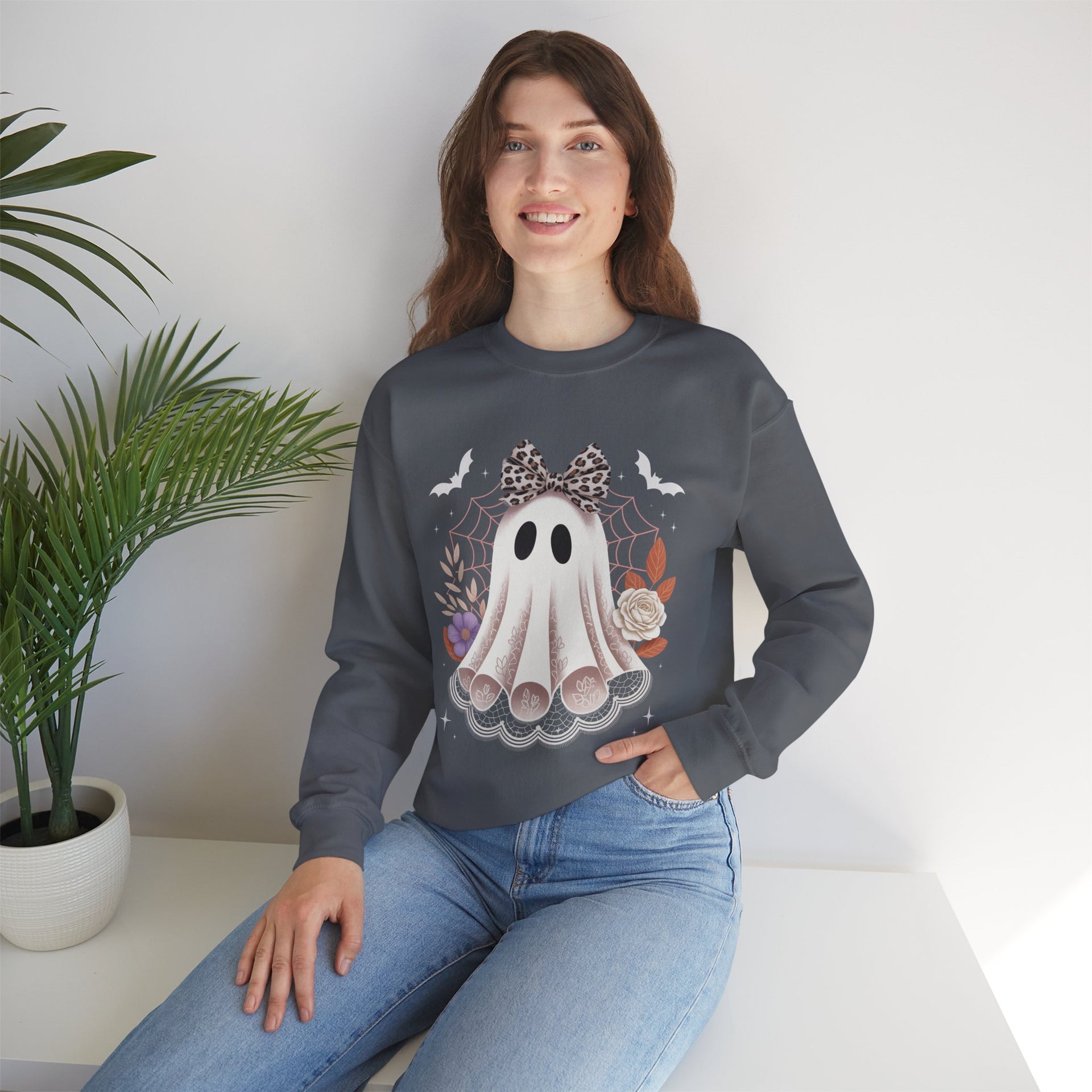 Spooky Season, Coquette Ghost Sweatshirt, Halloween Sweatshirt