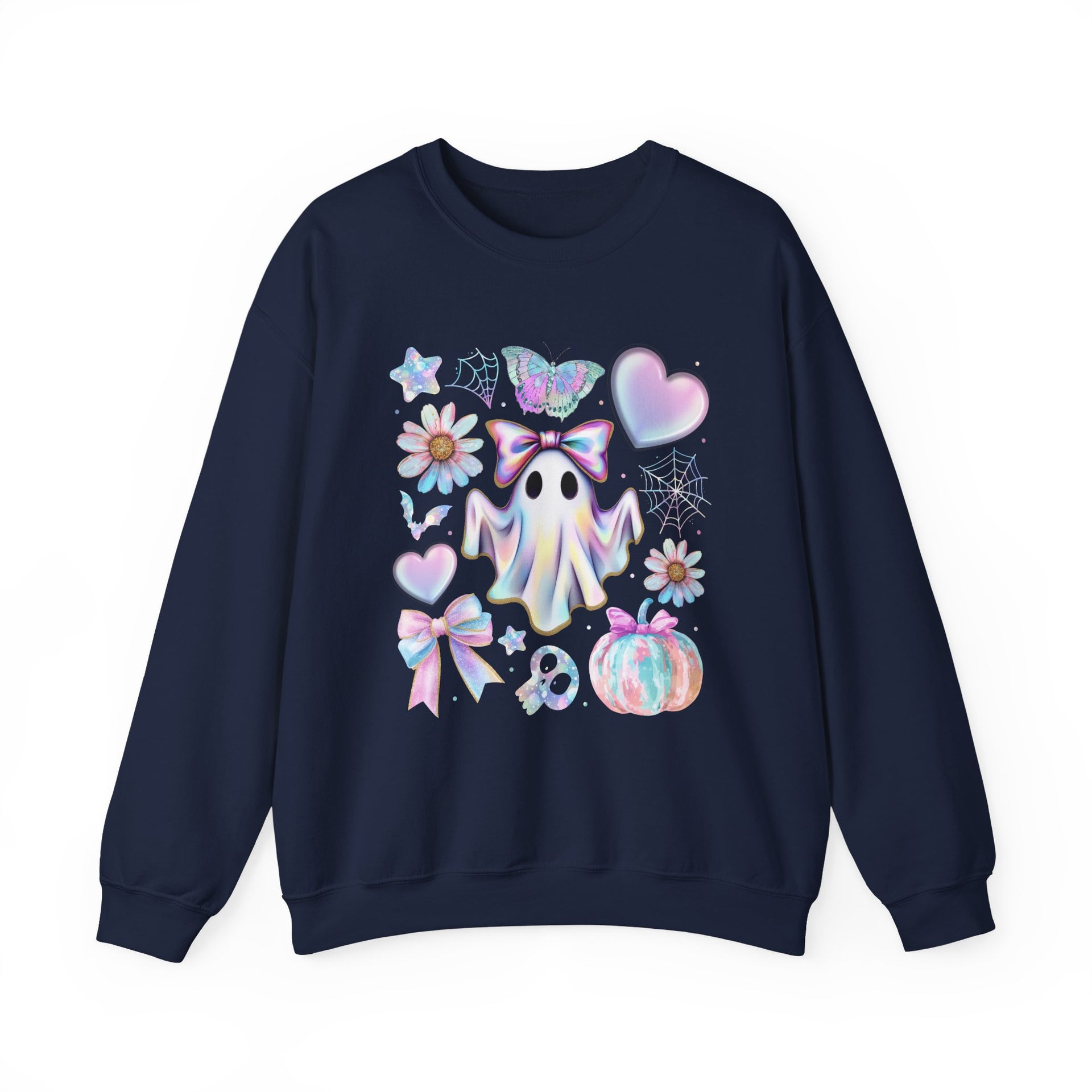 Girly Halloween Ghost, Floral Ghost Sweatshirt, Halloween Sweatshirt