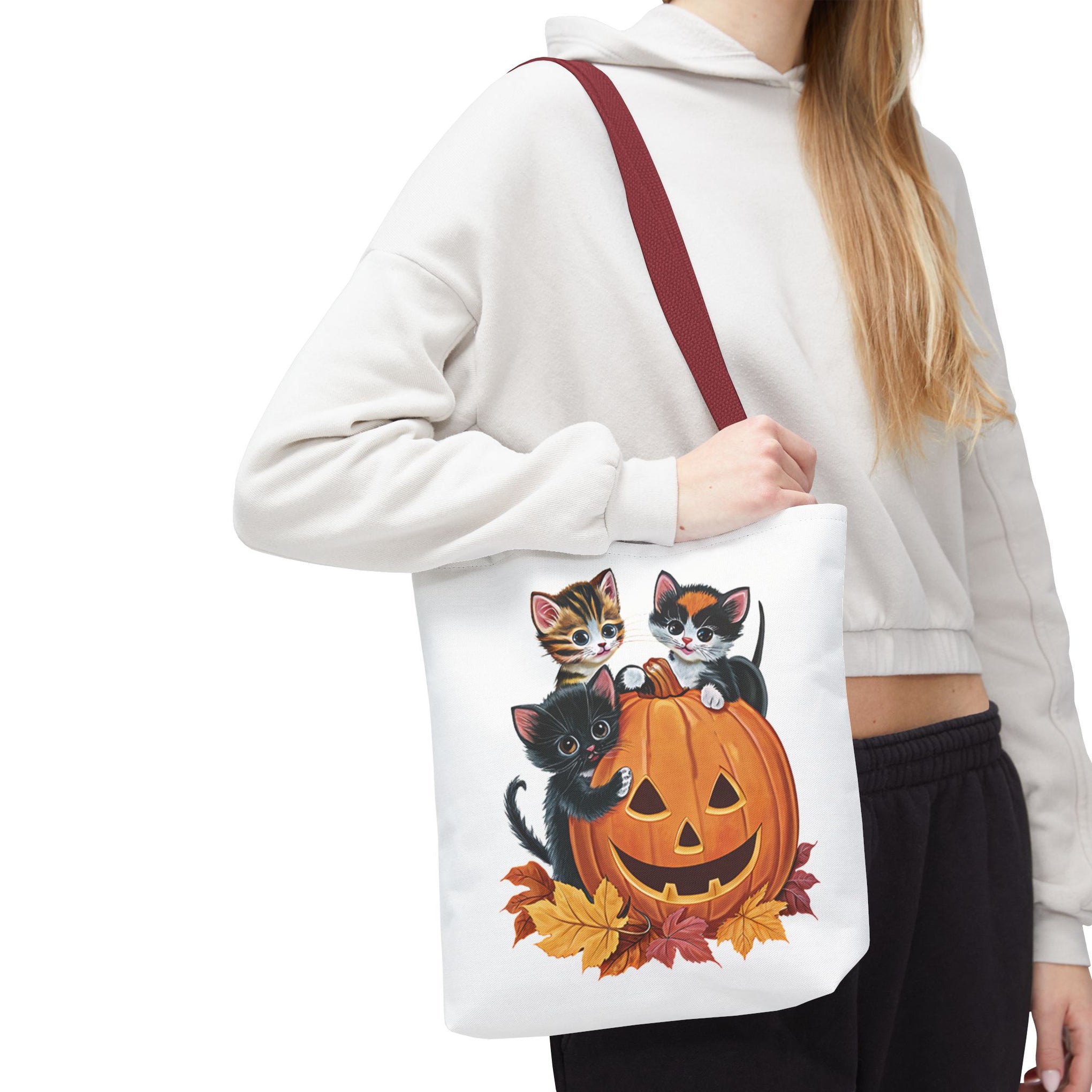 Cute Kittens Halloween Pumpkin Bag, Cute Halloween, Retro Halloween Bag