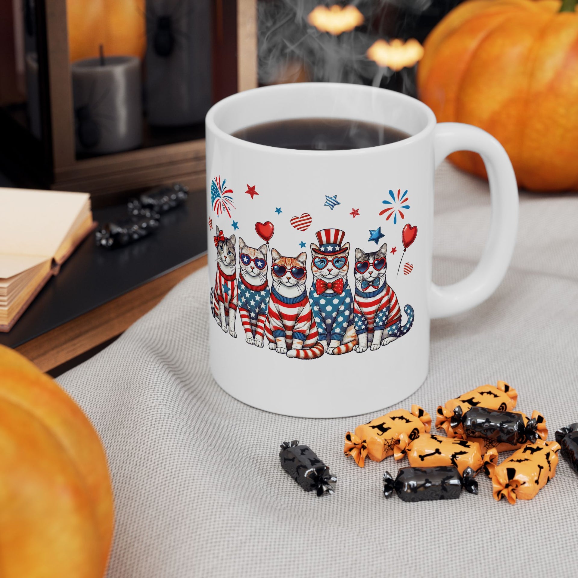 4th of July Patriotic Cat cup
