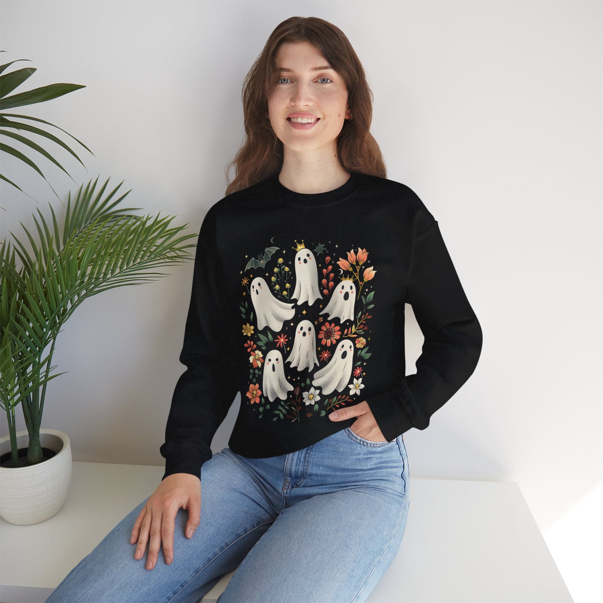 Ghost Spooky Season Pumpkin Halloween Sweatshirt, Halloween Sweatshirt