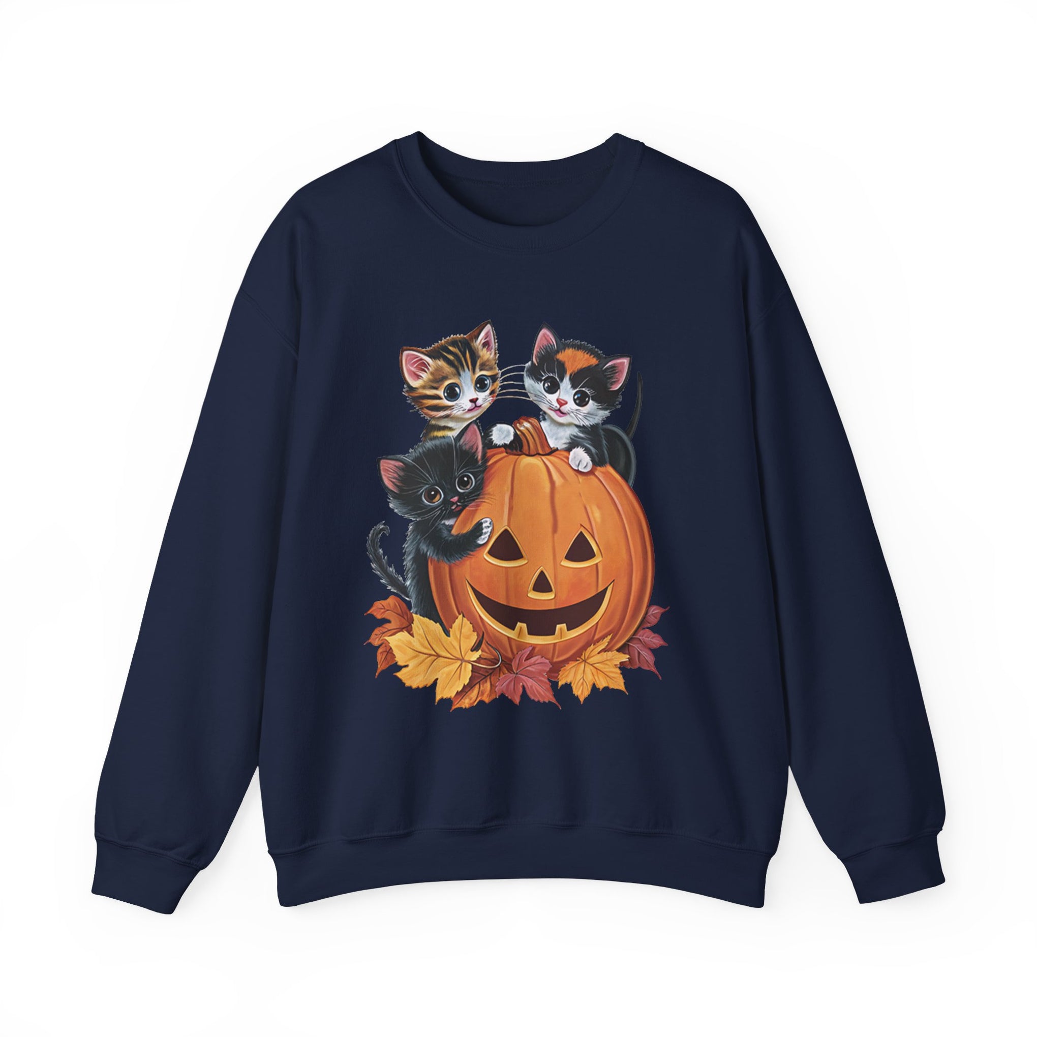 Cute Kittens Halloween Pumpkin Sweatshirt