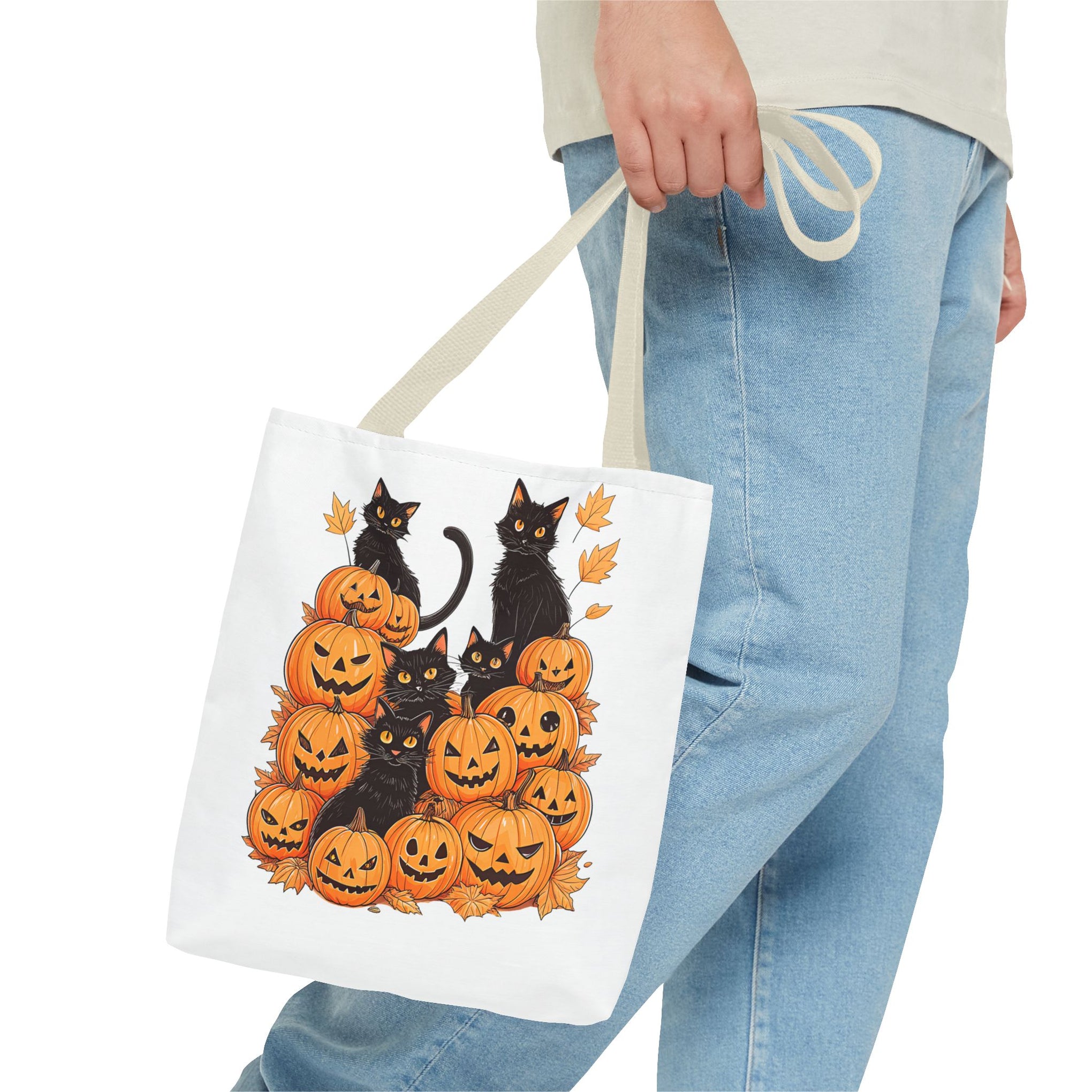 Halloween Black Cat Pumpkin Bag, Cute Halloween Must Halloween, Retro Halloween Bag