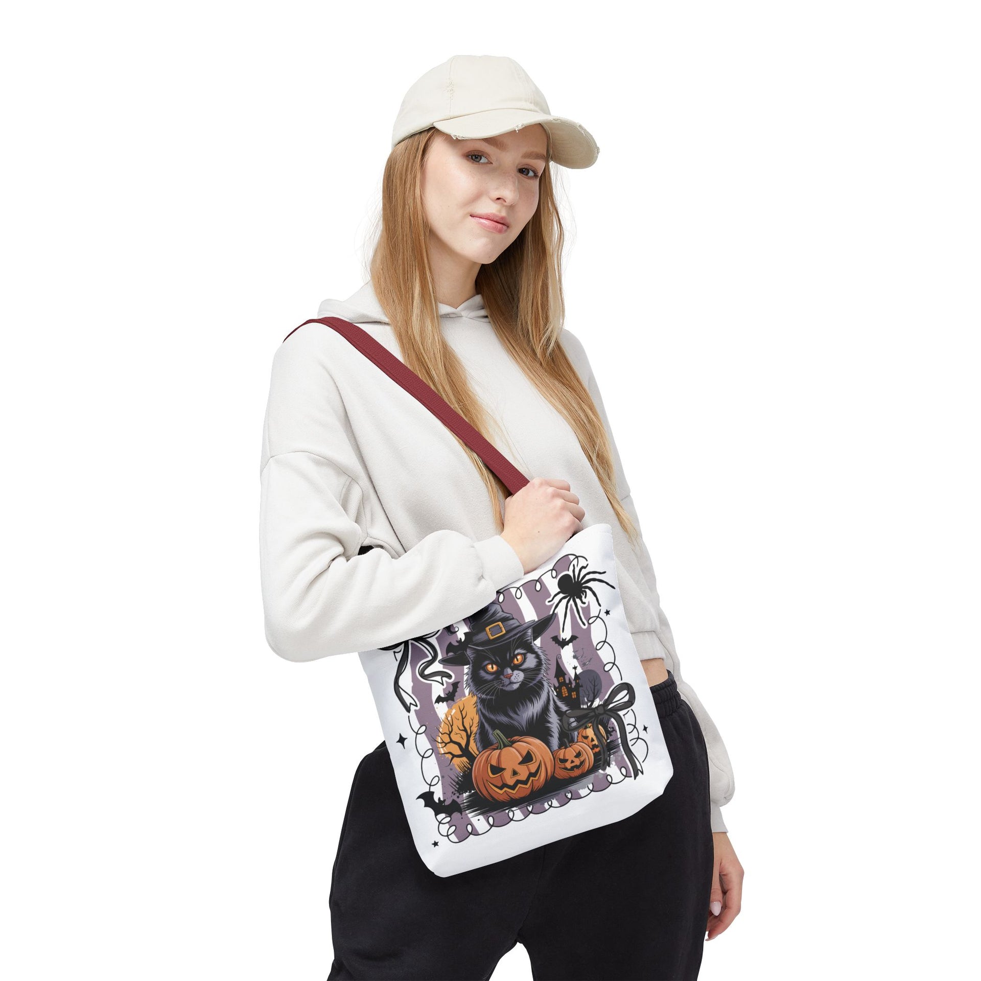 Preppy Black Cat, Retro Halloween Bag, Cute Halloween Must Halloween, Retro Halloween Bag