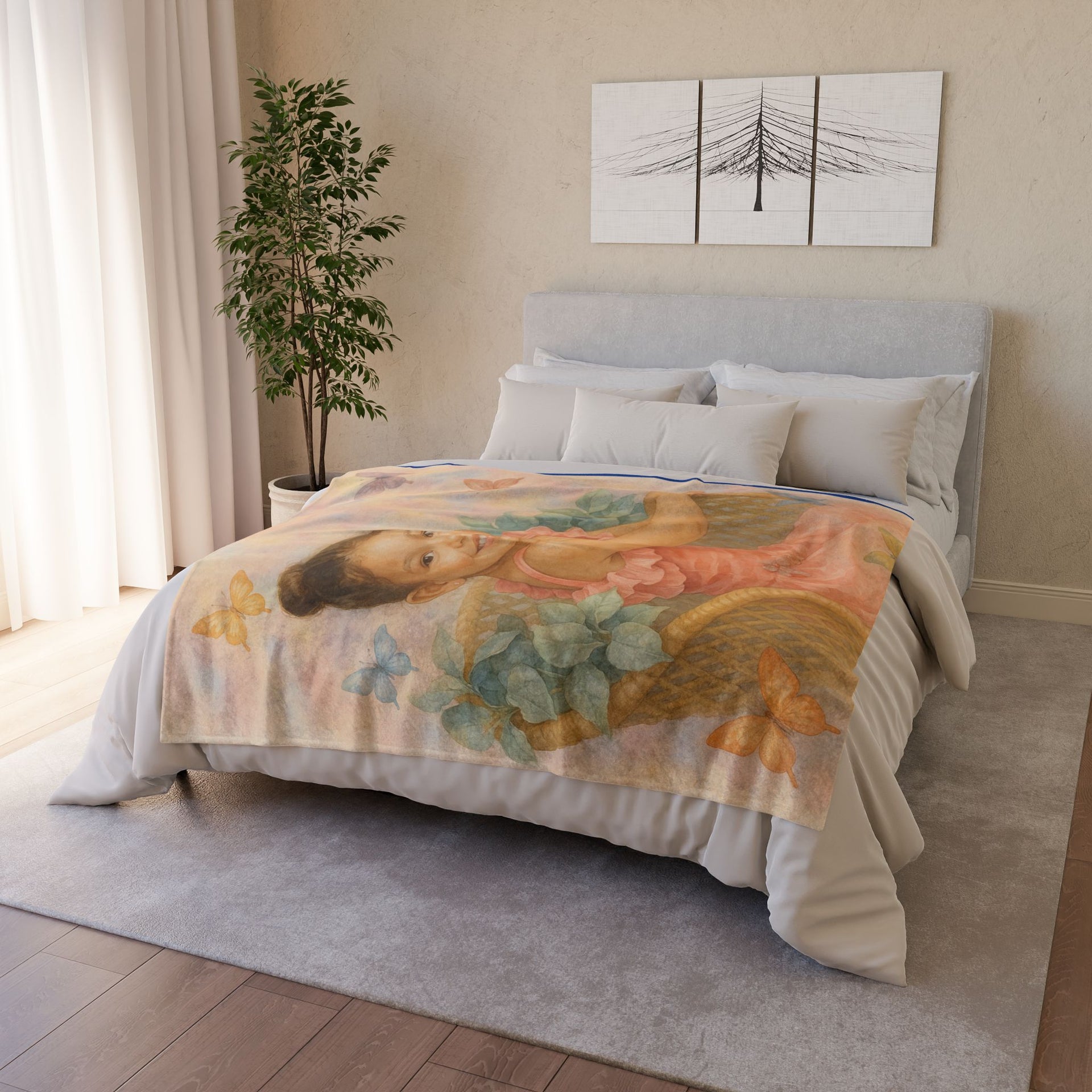 Custom Polyester Blanket, 3 sizes to choose from - Cozy Nature-Inspired Throw for Kids & Family