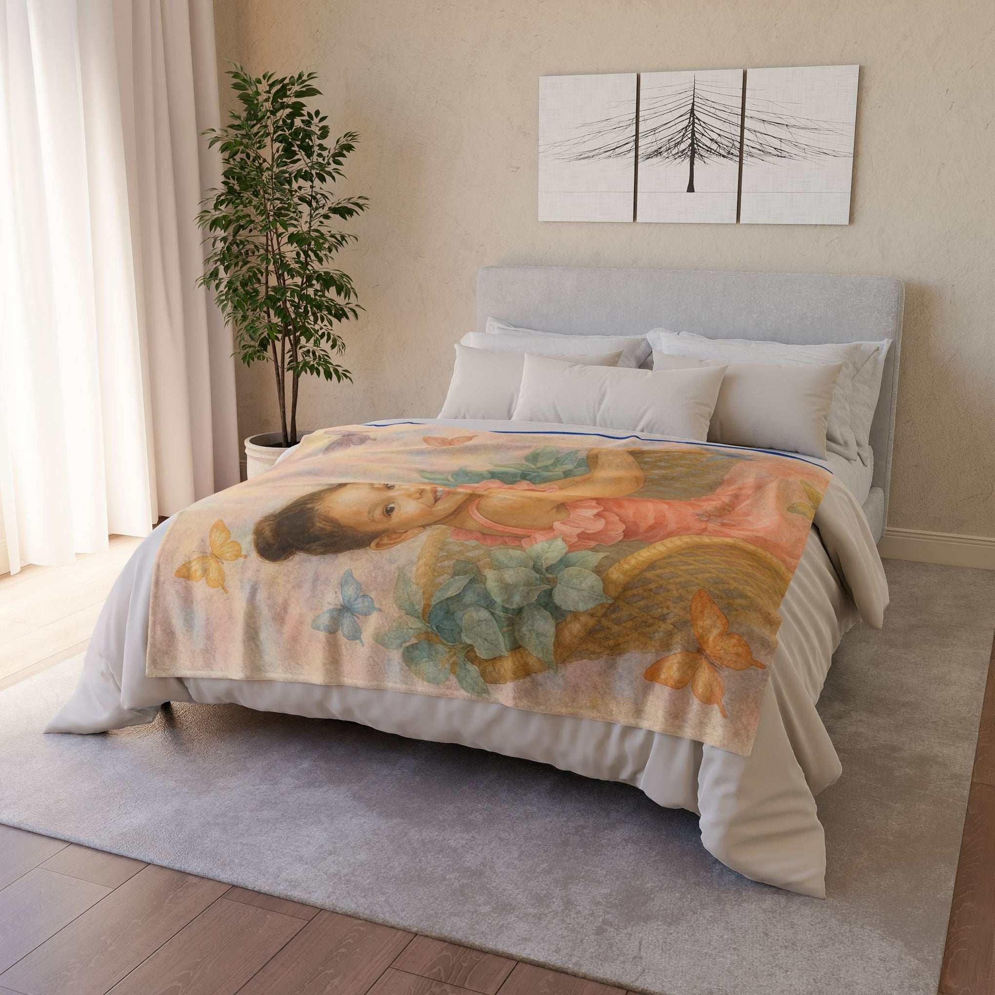 Custom Polyester Blanket, 3 sizes to choose from - Cozy Nature-Inspired Throw for Kids & Family