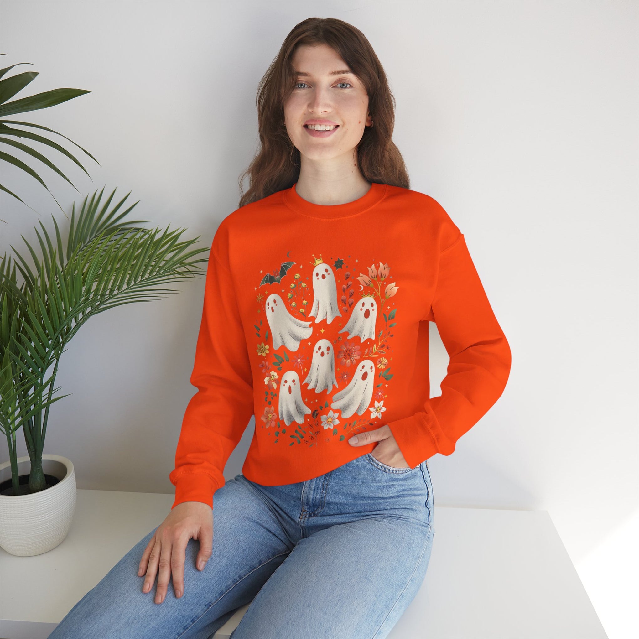 Ghost Spooky Season Pumpkin Halloween Sweatshirt, Halloween Sweatshirt