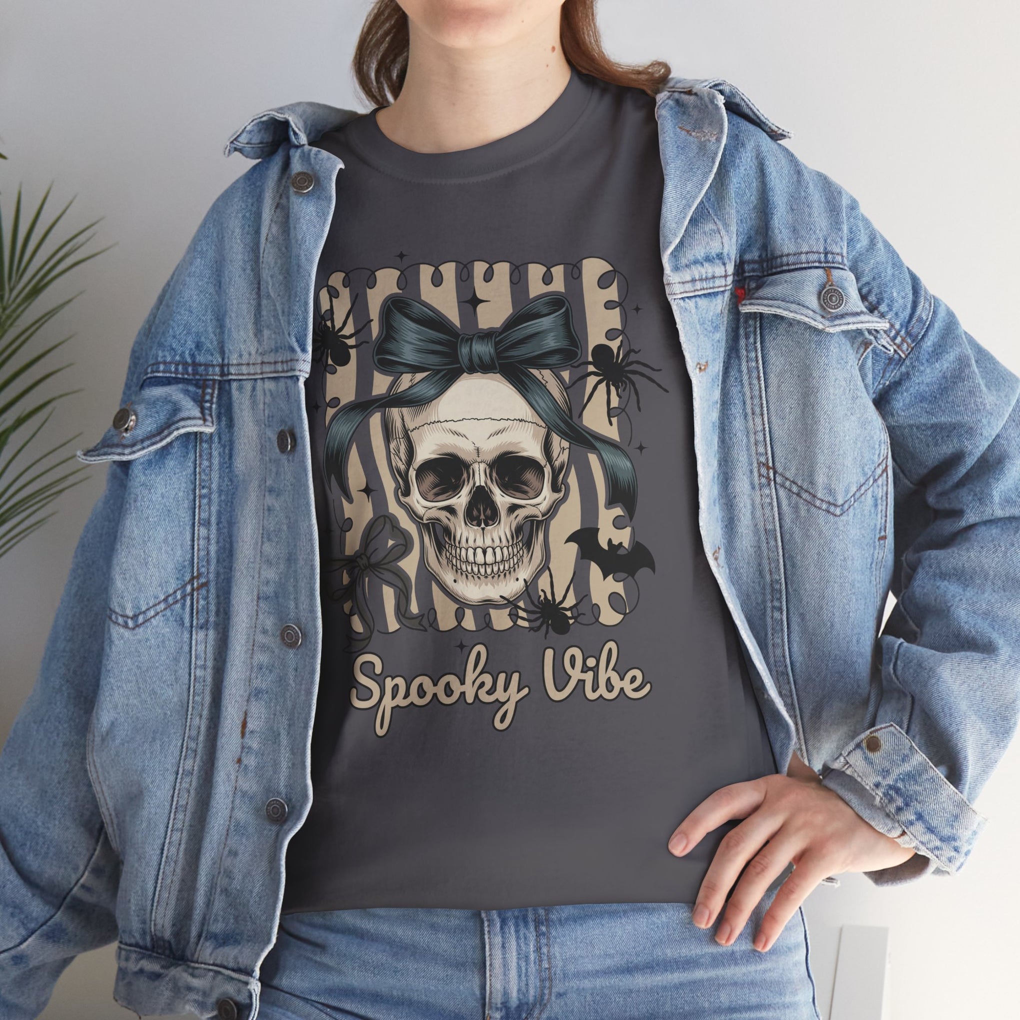 Halloween Coquette Bow Skull Preppy Shirt