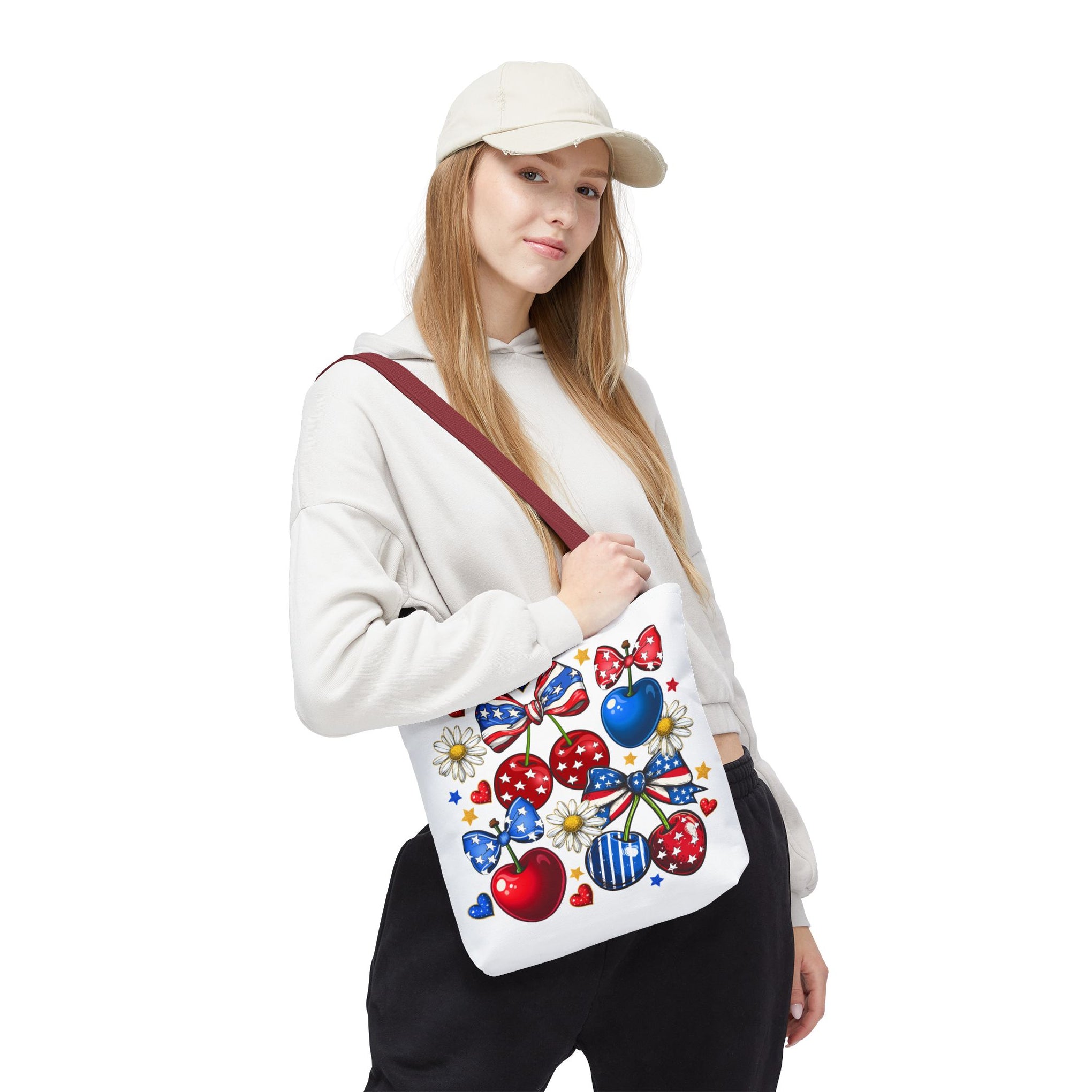 Patriotic Cherry Png, 4th of July Bag