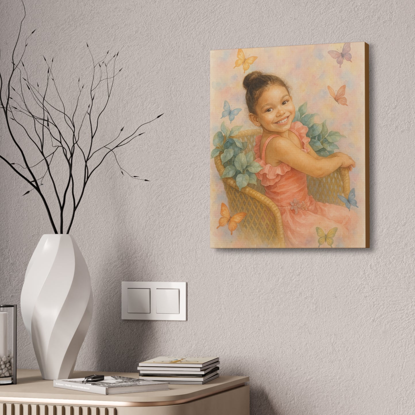 16x20 Vertical Custom Wall Art Whimsical Butterfly Canvas Art - 1.5' Stretched Wall Décor